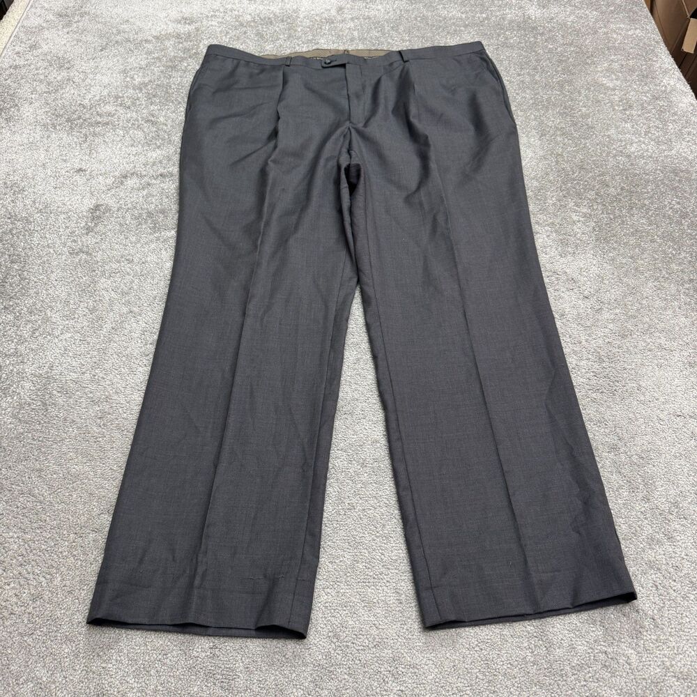 Giorgio Cosani Wool Cashmere Dress Pants Mens 48x35 Charcoal Straight Pleated